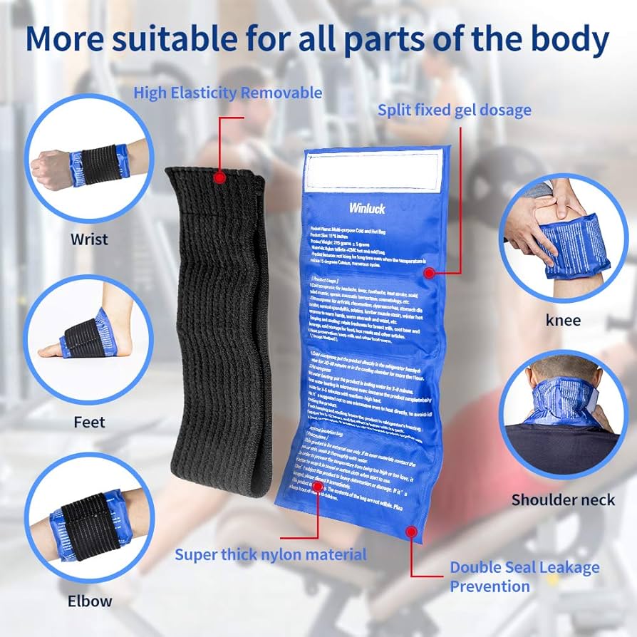 Amazon.com: Gel Ice Packs for Injuries- Adjustable Wrap for